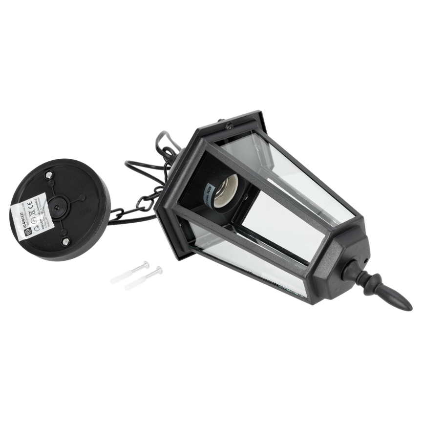 Lampa wisząca zewnętrzna na łańcuchu 1xE27/60W/230V czarny