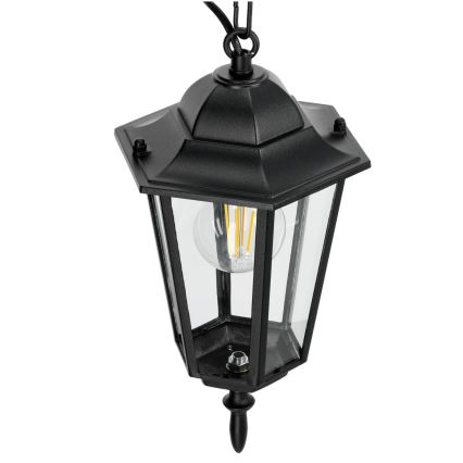 Lampa wisząca zewnętrzna na łańcuchu 1xE27/60W/230V czarny