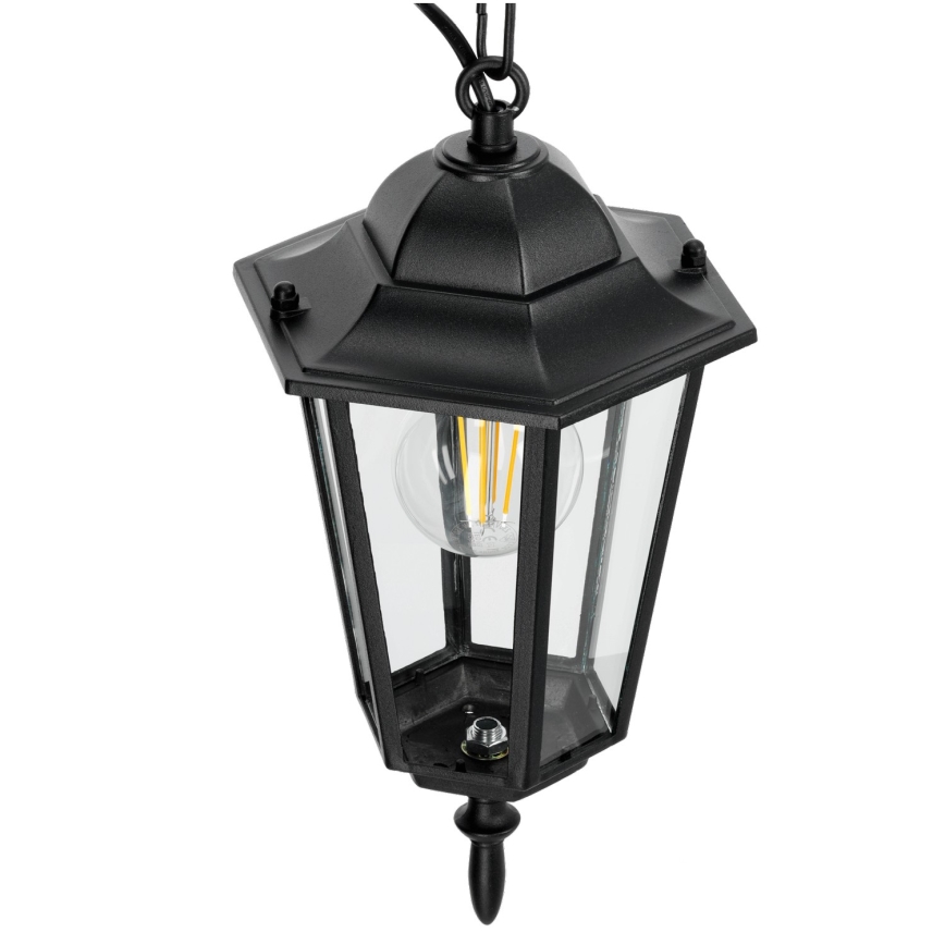Lampa wisząca zewnętrzna na łańcuchu 1xE27/60W/230V czarny