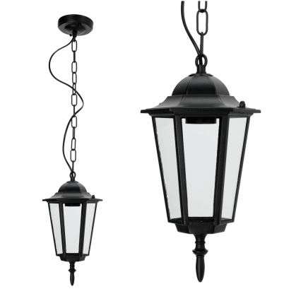 Lampa wisząca zewnętrzna na łańcuchu 1xE27/60W/230V czarny