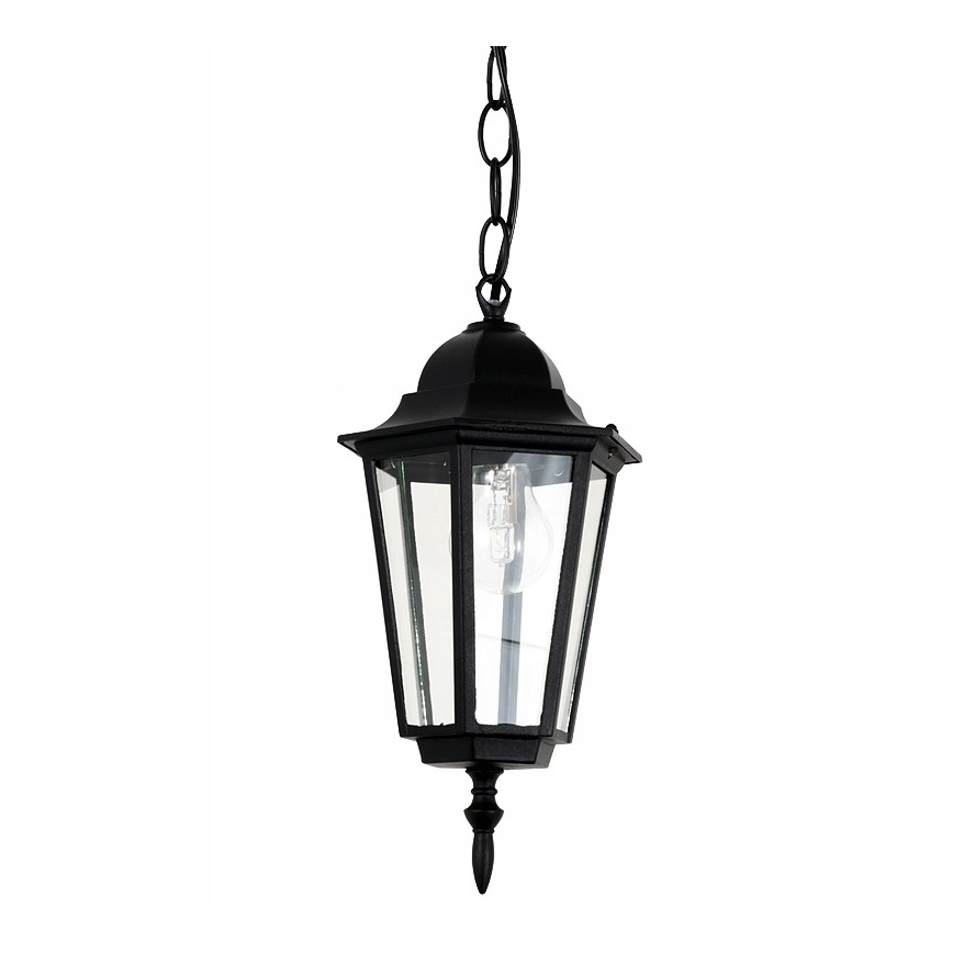 Lampa wisząca zewnętrzna na łańcuchu 1xE27/60W/230V czarny