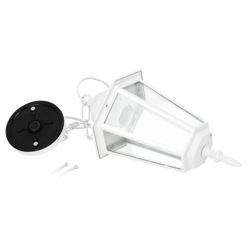 Lampa wisząca zewnętrzna na łańcuchu 1xE27/60W/230V IP44 biała
