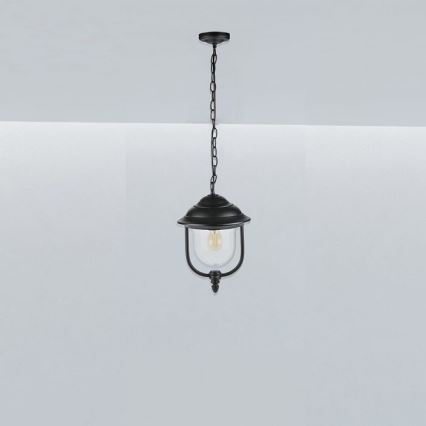 Lampa wisząca zewnętrzna na łańcuchu 1xE27/60W/230V IP44 czarna