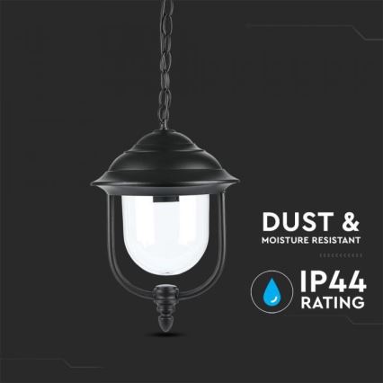 Lampa wisząca zewnętrzna na łańcuchu 1xE27/60W/230V IP44 czarna