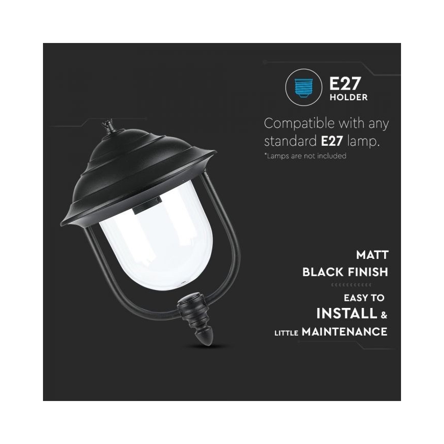 Lampa wisząca zewnętrzna na łańcuchu 1xE27/60W/230V IP44 czarna