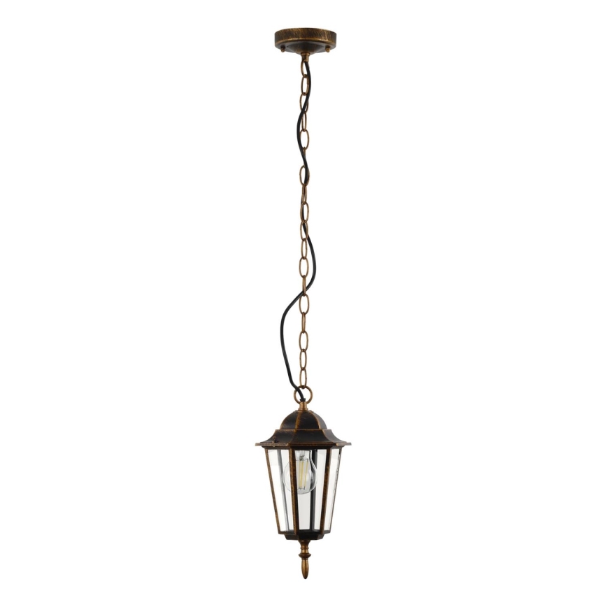 Lampa wisząca zewnętrzna na łańcuchu ARRAIA 1xE27/15W/230V IP44 brąz patyna