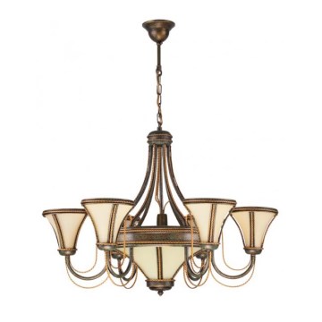 Lampa wisząca zielona 6xE14/60W/230V + 1xE27/100W/230V