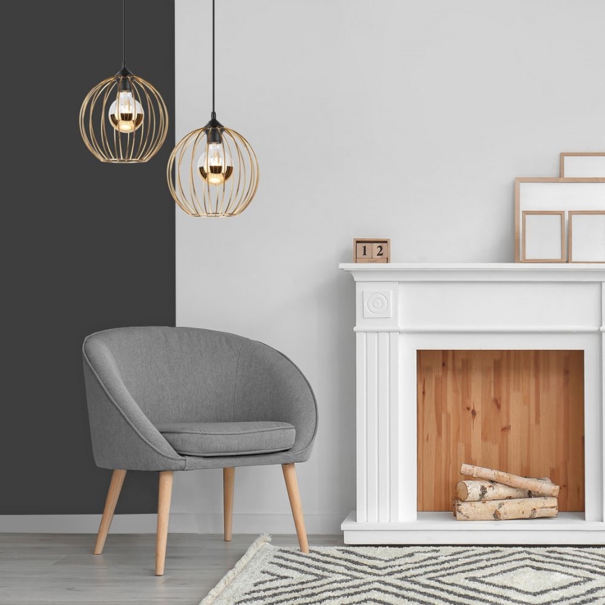 Lampa wisząca na linkę ZOYA 1xE27/60W/230V złota