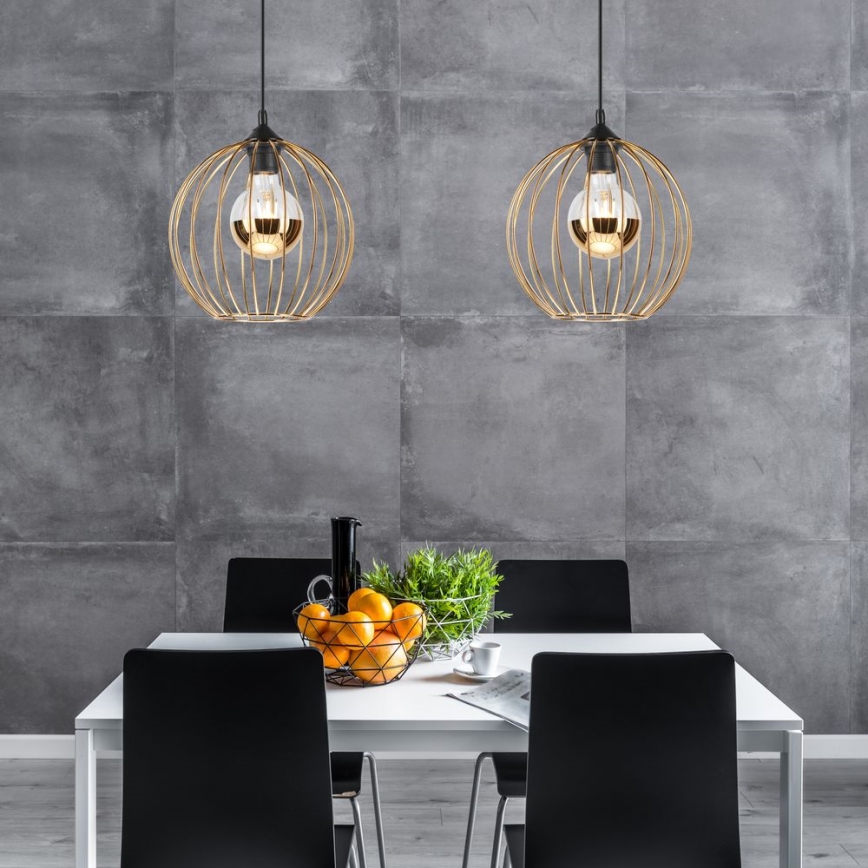 Lampa wisząca na linkę ZOYA 1xE27/60W/230V złota