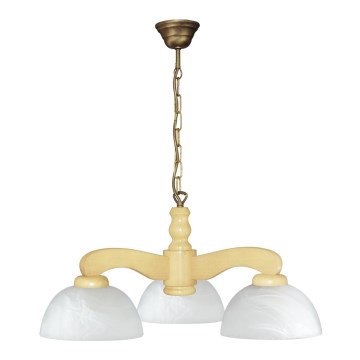 Lampa wisząca żyrandol TEMIDA 3xE27/60W sosna