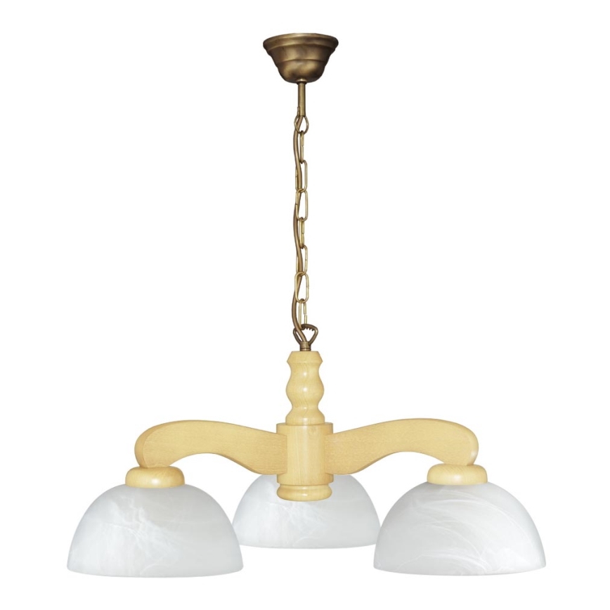 Lampa wisząca żyrandol TEMIDA 3xE27/60W sosna