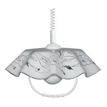 Lampa wiszącaAKRYL FA 1xE27/15W białe kwiaty