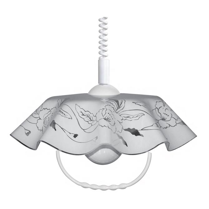 Lampa wiszącaAKRYL FA 1xE27/15W białe kwiaty