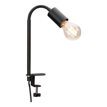 Lampa z klipsem 1xE27/10W/230V czarna
