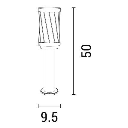 Lampa zewnętrzna 1xE27/15W/230V 50 cm IP44 czarna