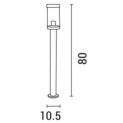 Lampa zewnętrzna 1xE27/15W/230V 80 cm IP44 czarna