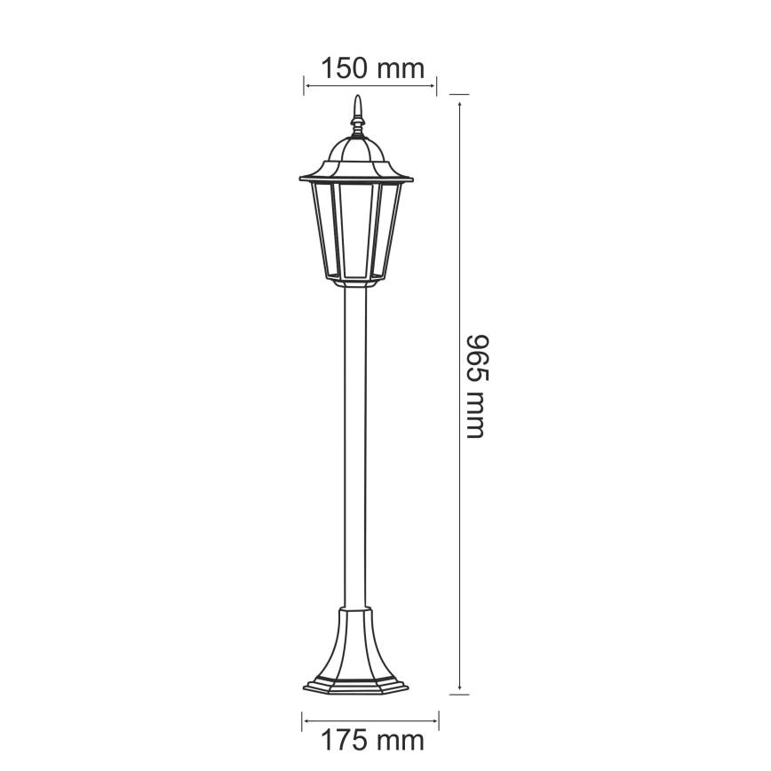 Lampa zewnętrzna 1xE27/20W/230V IP43 96,5 cm czarny