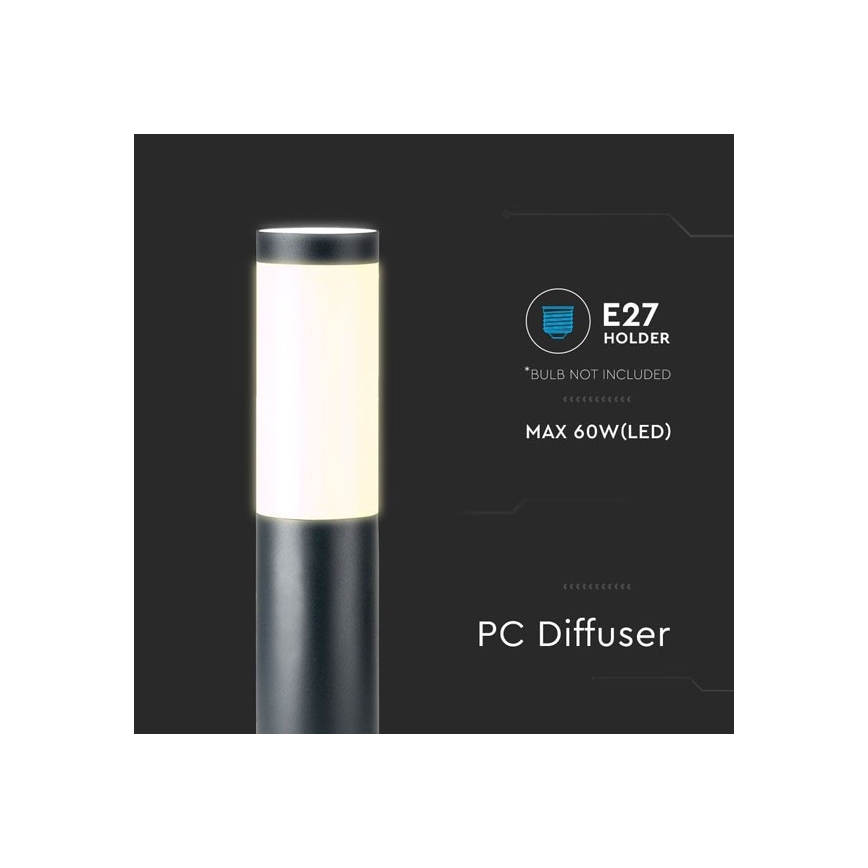 Lampa zewnętrzna 1xE27/60W/230V IP44 80cm czarna
