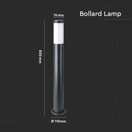 Lampa zewnętrzna 1xE27/60W/230V IP44 80cm czarna