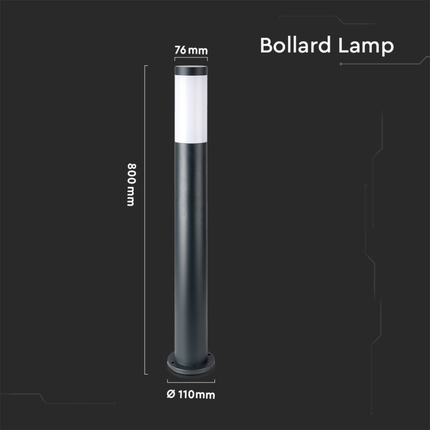 Lampa zewnetrzna 1×E27/60W/230V IP44 80cm szara