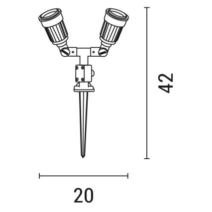 Lampa zewnętrzna 2xE27/15W/230V IP44 czarna