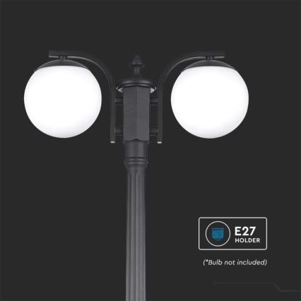 Lampa zewnętrzna 2xE27/60W/230V IP44 199 cm czarna