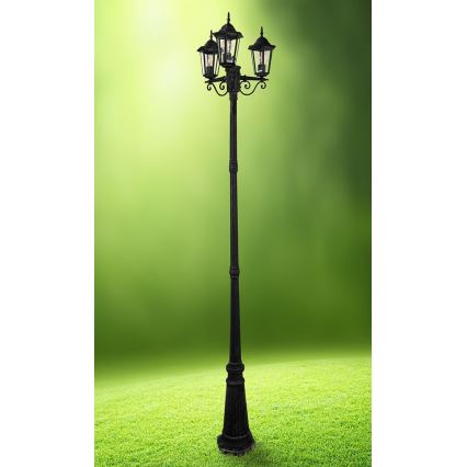 Lampa zewnętrzna 3xE27/20W/230V IP43 2,58 m czarny