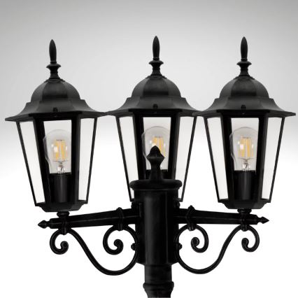 Lampa zewnętrzna 3xE27/20W/230V IP43 2,58 m czarny