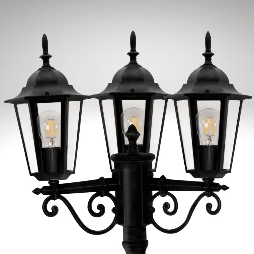 Lampa zewnętrzna 3xE27/20W/230V IP43 2,58 m czarny