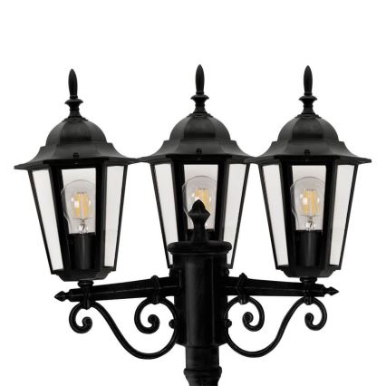 Lampa zewnętrzna 3xE27/20W/230V IP43 2,58 m czarny