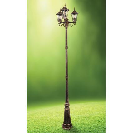 Lampa zewnętrzna 3xE27/20W/230V IP43 2,58 m patyna