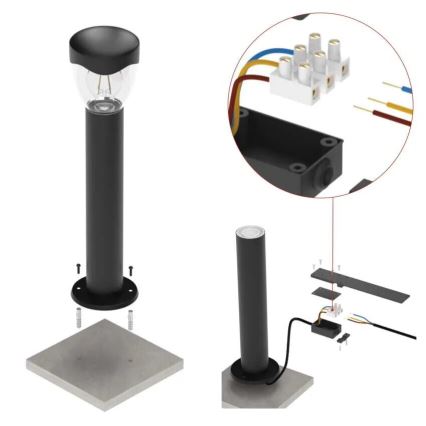 Lampa zewnętrzna ARTEO 1xE27/15W/230V IP44 50 cm