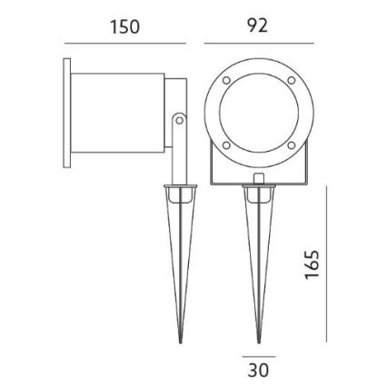 Lampa zewnętrzna BLAKE 2 GU10/50W/230V IP65