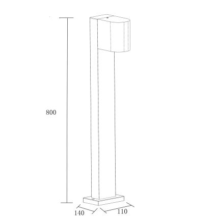 Lampa zewnętrzna BOSTON 1xGU10/10W/230V 80 cm IP54 czarny