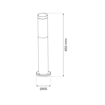 Lampa zewnętrzna BROOKLYN 1xE27/60W/230V 45 cm IP44 matowy chrom
