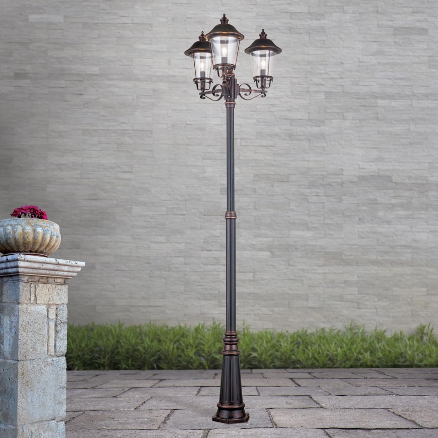 Lampa zewnętrzna KENZO 3xE27/100W/230V IP44 brąz/patyna