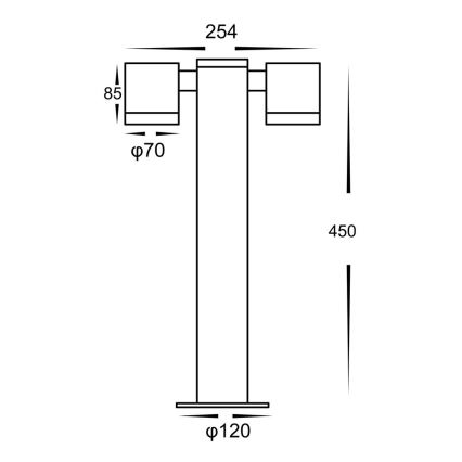 Lampa zewnętrzna KETTO 2xGU10/60W/230V IP44 czarna