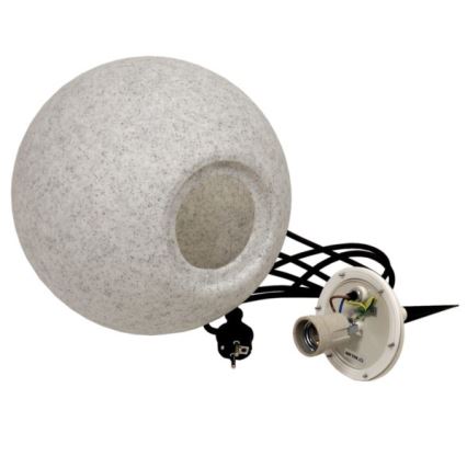 Lampa zewnętrzna KULA 1xE27/60W/230V, średnica 30 cm, IP44, szara