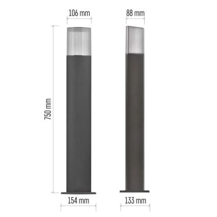 Lampa zewnętrzna LANA 1xE27/25W/230V IP54 75 cm