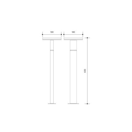 Lampa zewnętrzna LED z czujnikiem BARI LED/10W/230V 4000K 60 cm IP54 antracyt