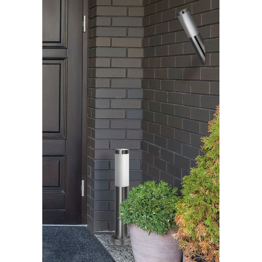 Lampa zewnętrzna LIVIA 1xE27/10W/230V 45 cm IP44 srebrna
