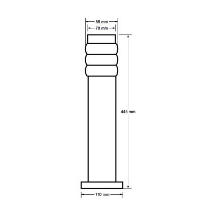 Lampa zewnętrzna LULA 1xE27/11W/230V IP44 stal nierdzewna