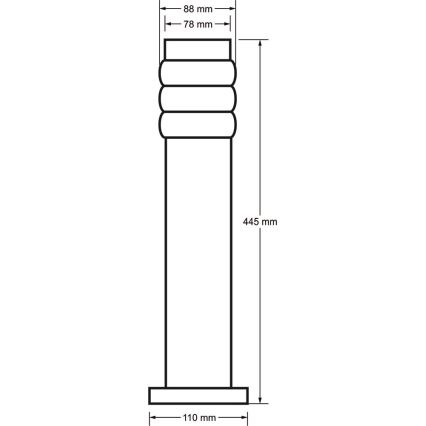 Lampa zewnętrzna LULA 1xE27/60W/230V 45 cm IP44 matowy chrom