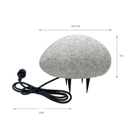 Lampa zewnętrzna LUMISTONE 1xE27/15W/230V IP65 śr. 26,5 cm