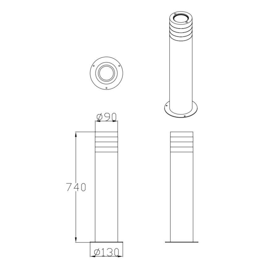 Lampa zewnętrzna RINO 1xE27/12W/230V IP54 74 cm czarne
