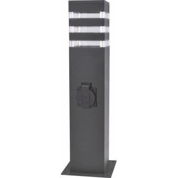 Lampa zewnętrzna TEKSAS z wbudowanym gniazdkiem, 1x E27 (maks. 20 W), 230 V, 44 cm, IP44, antracyt