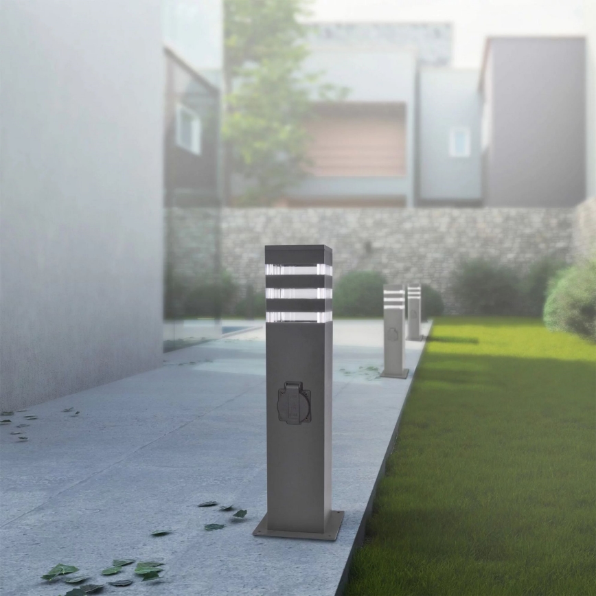 Lampa zewnętrzna TEKSAS z wbudowanym gniazdkiem, 1x E27 (maks. 20 W), 230 V, 44 cm, IP44, antracyt