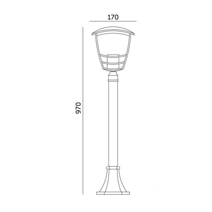 Lampa zewnętrzna TEVIO 1xE27/60W/230V IP54 97 cm czarna