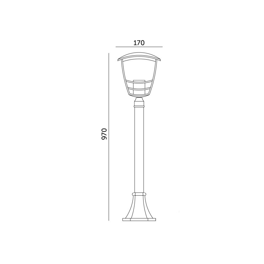 Lampa zewnętrzna TEVIO 1xE27/60W/230V IP54 97 cm czarna