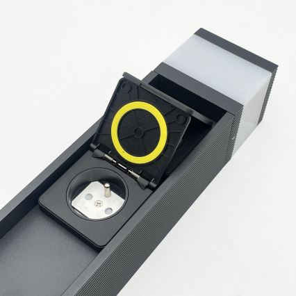 Lampa zewnętrzna VESPER z 2 gniazdami, 1xG9/5W/230V, IP44, 30 cm, czarna
